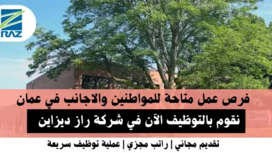 وظائف شركة راز ديزاين في عمان