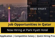 Jobs at Park Hyatt Hotel in Qatar